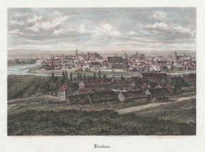 KRAKÓW. Panorama miasta, anonim, ok. 1850