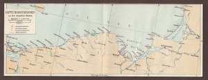 POMORZE, ZATOKA GDAŃSKA. Mapa rozmieszczenia stacji ratunkowych na południowym wybrzeżu Bałtyku; Lipsk 1896; podziałka 1 : 2 000 000