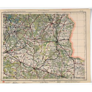 OLEŚNICA. Topograficzna mapa rejonu Oleśnicy, na mapie także m.in.: Bierutów, Kępno, Ostrzeszów, Syców, Namysłów