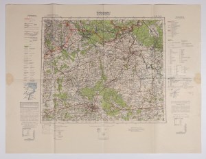 EŁK, GRODNO. Topograficzna mapa okolic Ełku i Grodna, na północy Augustów, na południu Białystok, pochodzi z Übersichtskarte von Mitteleuropa, wyd. Reichsamt…, Berlin 1936