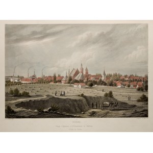 ZARY. Blick auf die Stadt. Gravur. Poppel und Kurz nach einer Zeichnung von J. Gottheil, um 1850.