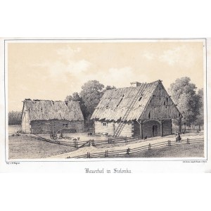 ZIELONKA (Bezirk Tuchola). Ansicht des Dorfes, Zeichnung von A. Wegner, erschienen bei Leopold Kraatz, Berlin, um 1870