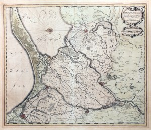 Schematyczny plan Gdańska z mapą Żuław Wiślanych; oprac. dla armii szwedzkiej przez J.H. Svarta (= O.J. Gotho) w okresie wojny trzydziestoletniej, wyd. J. Janssonius, Amsterdam 1641