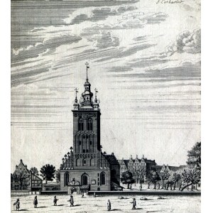 GDAŃSK. Kościół św. Katarzyny, z: G. R. Curicke, Der Stadt Dantzig..., G. Janssonius 1688, miedz. cz.-b.