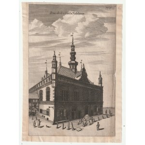 GDAŃSK, Old Town Hall, from: G. R. Curicke, Der Stadt Dantzig..., G. Janssonius 1688; miedz. cz.-b.