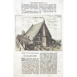 GDAŃSK, Große Mühle, mit: G. R. Curicke, Die Stadt Dantzig ..., G. Janssonius 1688; Kupferfarbe.