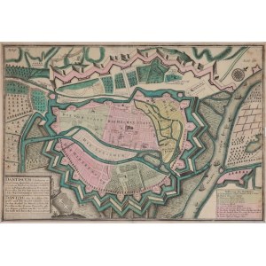 GDANSK. plan of Danzig; issued by M. Seutter and J. M. Probst, Augsburg, after 1758; one of the more impressive depictions of Danzig; copper color.