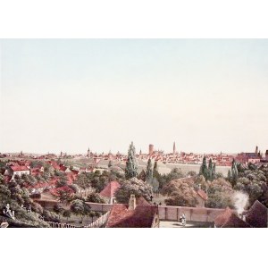 GDAŃSK. Widok miasta; rys. Wüsteneck, lit. F. Sala & Co., Berlin, ok. 1850; lit. kolor.