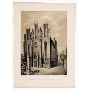 GDANSK. church of St. Nicholas oo Dominicans, drawing and lettering by J. Greth, from the Danziger Bauwerke portfolio, published by T. Bertling, Danzig 1857; lettering toned
