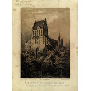 GDAŃSK. Die Kirche St. Peter und St. Paul, gezeichnet und beschriftet von J. Greth,... Gdańsk 1857; beschriftet getönt