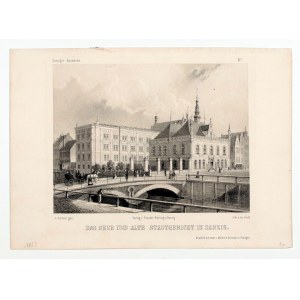 GDAŃSK. altes und neues Stadtgericht, Zeichnung und Beschriftung von J. Greth, Danzig 1857; Beschriftung ton.