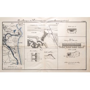 GDANSK. plans of the work (strengthening the embankments) carried out during the winter months of 1806/1807 during the Napoleonic Wars in the north of Danzig and at the Vistula Fortress; Westerplatte is marked; from: G. Köhler, Geschichte Der Festungen Da