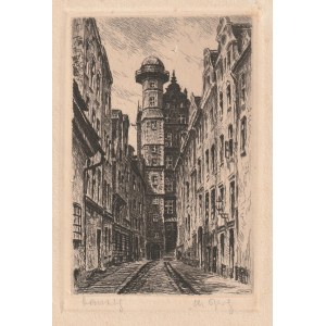 GDAŃSK. view of an Old Town street, exec. Maurice Berg, (1865-1920), ca. 1893; akf. ch.-b.