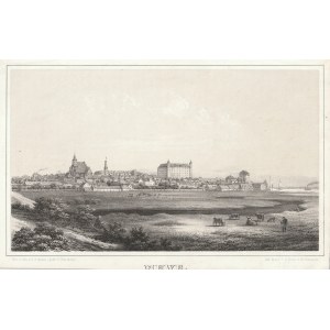 GNIEW. Panorama der Stadt, beschriftet, gezeichnet von G. A. Mann, gedruckt. O. Grote, hrsg. von C. G. Kanter, Kwidzyn 1856; Brief ton.