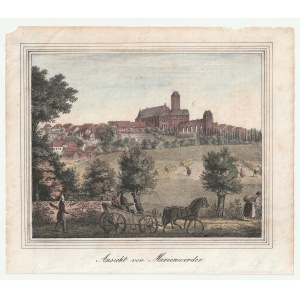 KWIDZYN. panorama of the city, anonymous ca. 1840, lith. color.