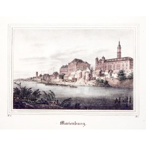 MALBORK - The castle as seen from the Nogat side, taken from Borussia..., lith. color.
