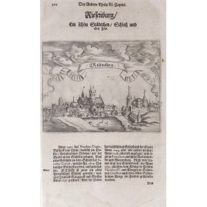PRABUTY (pow. kwidzyński). Panorama miasta; pochodzi z: Hartknoch, Krzysztof, Alt- und Neues Preussen Oder Preussischer Historien..., Frankfurt-Lipsk-Królewiec 1684; miedz. cz.-b.