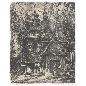 NIELEPKOWICE (Yaroslavl district). Wooden church, dated: Kasimir, Luigi, Galizien 1915...; print dated IX 1915; letter toned on Japanese tissue paper