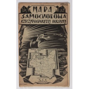 KATOWICE, KRAKÓW. Mapa samochodowa południowo-zachodniej Polski 1 : 400 000, wyd. GEA, 1928