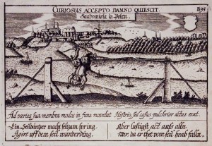 SANDOMIERZ. Panorama of the city, ref. CB, taken from: Meissner, Daniel, Thesaurus Philopoliticus, Frankfurt n. Main 1621-1631; coppers.cz.-b.
