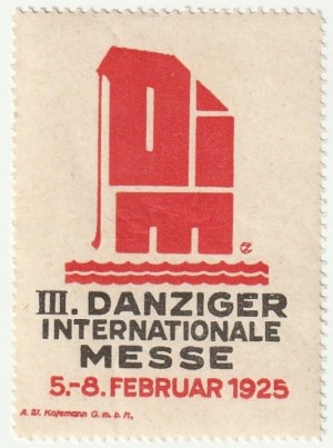 GDAŃSK. two stamps on the occasion of the 3rd Gdańsk International Fair, February 5 to 8, 1925, in Polish and German, with an image of a ship with the inscription POLISH EXPORT on its side