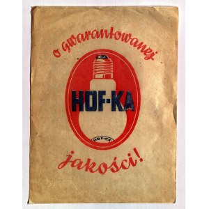 HOF-KA. Werbedruck für HOF-KA-Glühbirnen aus der Vorkriegszeit