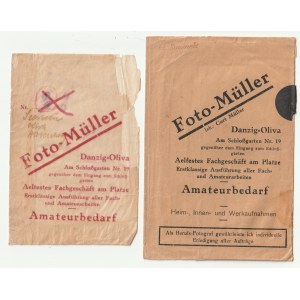 OLIVIA, GDAŃSK - Fofo-Müller photographic establishment, pre-1945: (1) advertisement for the Fofo-Müller establishment combined with a blank with details of the person ordering the photo (handwritten annotations from the era), 4 pp.