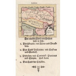POLAND (called KORONA in the First Republic). Map of the Polish lands - book card from Gabriel Bodenehr's miniature atlas