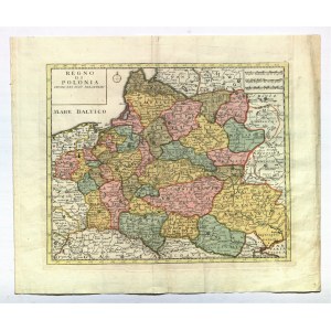 POLSKA (zwana w I RP KORONĄ), WIELKIE KSIĘSTWO LITEWSKIE. Mapa Polski i Litwy; ryt. i wyd. Giambattista Albrizzi