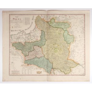 POLEN (in der Ersten Republik KORONA genannt), GROSSFÜRST VON LITAUEN. Karte der polnisch-litauischen Gemeinschaft, aufgeteilt auf die Teilungsstaaten im Jahr 1795; eng. Anton Amon, herausgegeben von F.J.J. von Reilly