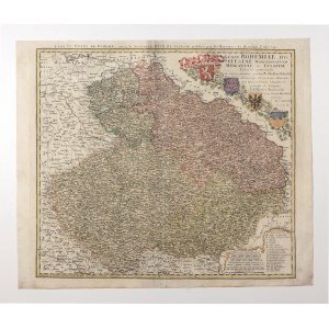 ŚLĄSK. Mapa Śląska, Czech, Moraw i Łużyc z połowy XVIII w.; Tobias Mayer, J.W. Wieland, J.C. Müller
