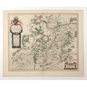 GŁOGÓW. Mapa Księstwa Głogowskiego; oprac. Jonas Scultetus, wyd. Joan Blaeu, Amsterdam 1649
