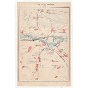 GŁOGÓW. Mapka okolic Głogowa; Erhard, V.A. Malte-Brun