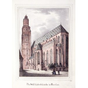 WROCŁAW. Kościół św. Elżbiety, pochodzi z Borussia…, lit. kolor.