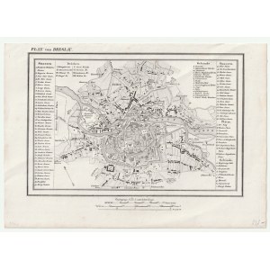 WROCŁAW. Plan z 1844 r., R. Grossa, Leipzig 1844; druk. cz.-b.