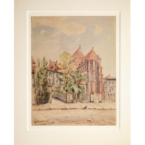 WROCŁAW. Kirche St. Stanislaus, St. Dorothy und St. Wenceslaus; signiert: Bothe Rochow, 1889; Aquarell