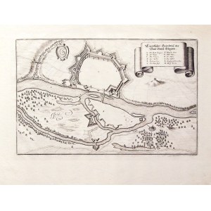 GŁOGÓW. Plan of the city fortifications, by Matthäus Merian der Ältere (the elder); miedz. cz.-b.