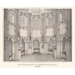 LEGNICA. Innenraum des Mausoleums der schlesischen Piasten, anonym, um 1840; litt. ff.