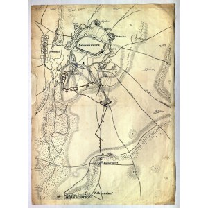 SWIDNICA. Plan of the fortress and its surroundings, late 18th century, lith. fb.