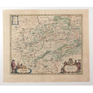 KŁODZKO. Mapa Hrabstwa Kłodzkiego; oprac. Jonas Scultetus, wyd. W.J. i J. Blaeu