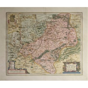 KŁODZKO. Mapa Hrabstwa Kłodzkiego; oprac. Jonas Scultetus, wyd. Johannes Janssonius