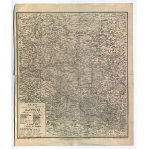 LEGNICA, ŚWIEBODZIN, KARGOWA, POGRANICZE WIELKOPOLSKI. Mapa rejencji legnickiej; oprac. por. Blume, litografowana w zakładzie C.A. Eyrauda