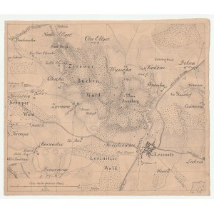 LEŚNICA (district of Strzelce). Handwritten map of the vicinity of Lesnica and Mount St. Anna