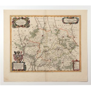 WOŁÓW. Mapa Księstwa Wołowskiego; oprac. Jonas Scultetus, wyd. Johannes Janssonius