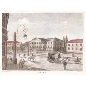 WARSAW. Mint on Bielańska Street, ryt. Verico, drawing by F. Dietrich, taken from: B. Zaydler, Storia della Polonia...; copper color.