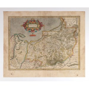 PRUSY KRÓLEWSKIE i KSIĄŻĘCE. Mapa Prus; pochodzi z francuskiego wyd. dzieła Gerarda Merkatora