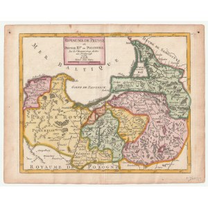 PRUSY KRÓLEWSKIE i KSIĄŻĘCE. Mapa Prus; oprac. G. de Vaugondy