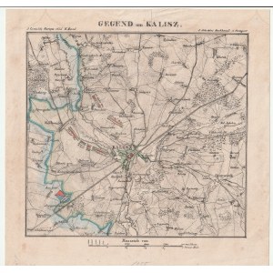 KALISZ. Verkleinerter Plan der preußisch-russischen Manöver um Kalisz im Jahr 1835.