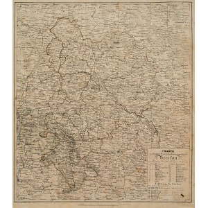 WIELKOPOLSKA, WROCŁAW. Mapa rejencji wrocławskiej, z podziałem na okręgi