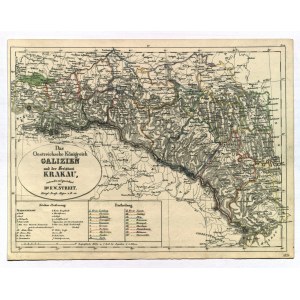 FREE CITY OF KRAKOW, GALICIA. Map of Galicia and the Free City of Cracow; compiled. and drawing by F.W. Streit